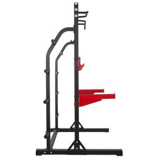 Rack gimnasio + accesorios + barra y discos olimpo