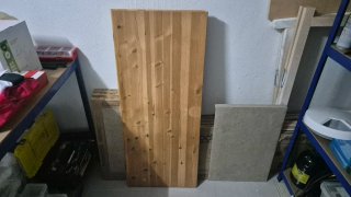 Mesa estudio madera y metal hecha a mano