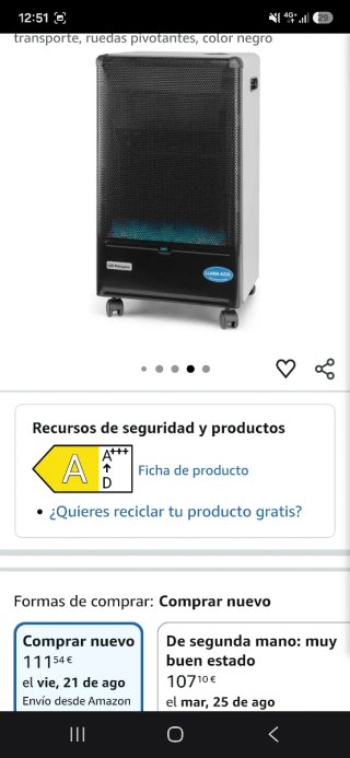 Estufa de gas Obergozo