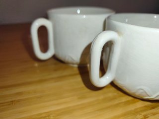 2 Tazas La Cartuja de Sevilla Cunia Blancas