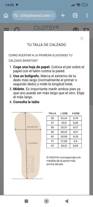 Bailarinas barefoot Clotsy Fivela Talla 40