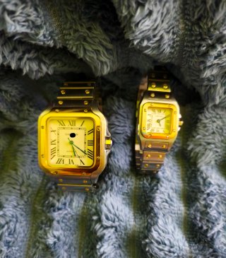 Reloj  Dorado y Plateado Mujery hombre 39mm