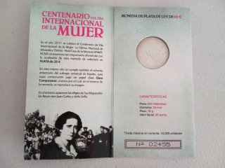 Centenario del día internacional de la mujer plata