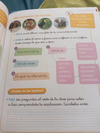 Libro con las manos matemáticas y lengua