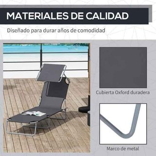 Tumbona de jardín Plegable con Toldo