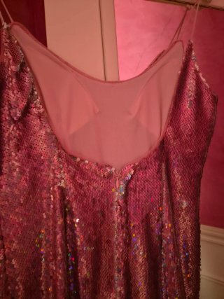 Vestido lentejuelas rosa tirantes aidan mattox S