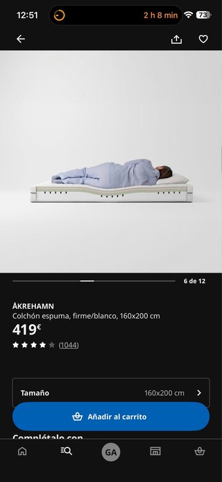 Colchón IKEA AKREHAMN 160x200cm