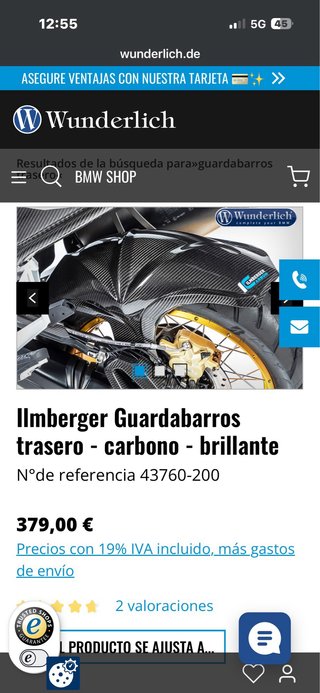 Guardabarros Carbono BMW GS 1200/1250