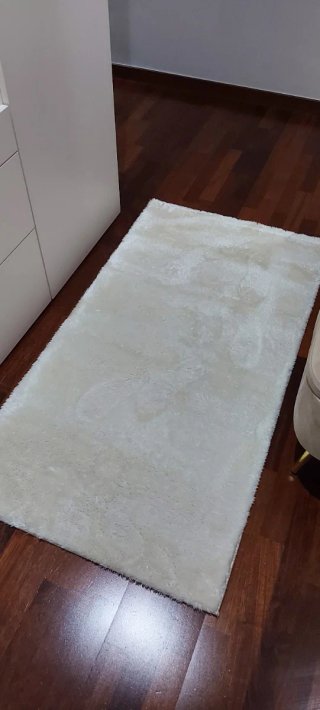 Alfombra pequeña beige/blanca