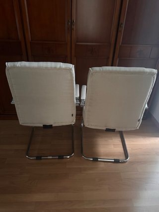 2 Sillones Beige Tela y Metal