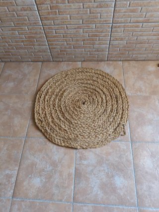 Alfombra redonda de yute