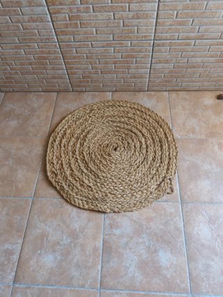 Alfombra redonda de yute