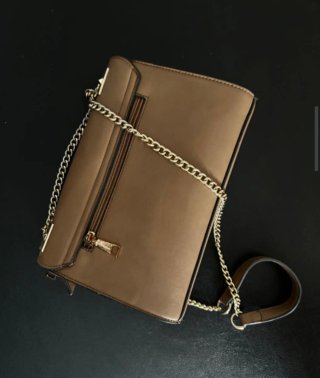 Bolso  Camel y Dorado