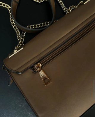 Bolso  Camel y Dorado