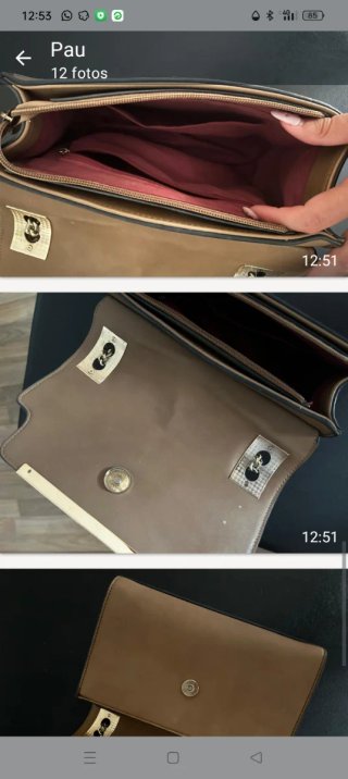 Bolso  Camel y Dorado