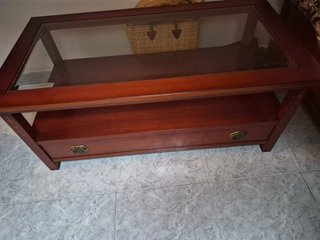 Mesa de centro madera y cristal