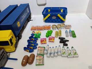 Mini Lidl Tienda, camiones, elevadora