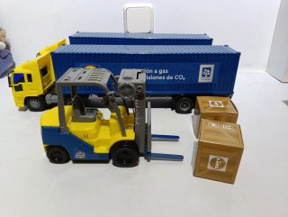 Mini Lidl Tienda, camiones, elevadora