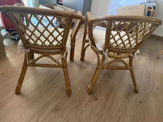 2 Sillones de Rattan Beige