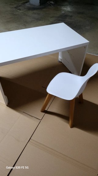 Mesa y Silla Infantil Nórdica Blanca