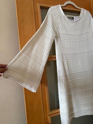 Vestido Zara Crochet Blanco Talla L