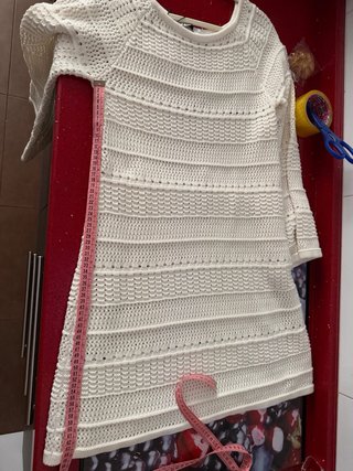 Vestido Zara Crochet Blanco Talla L