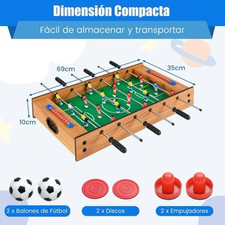 Mesa Multijuegos 2 en 1: Futbolín y Hockey