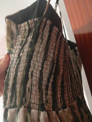 Vestido fiesta tirantes satén estampado Talla S