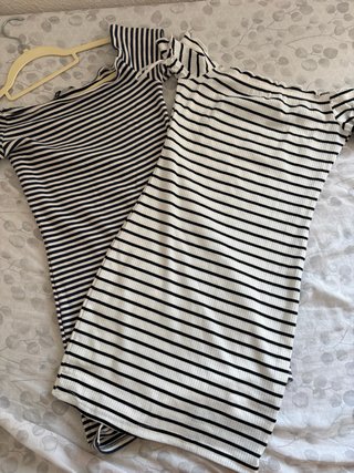 2 Vestidos Rayas Blanco y Negro