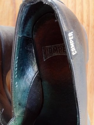 Mocasines con tacón ancho Camper Negros Mujer