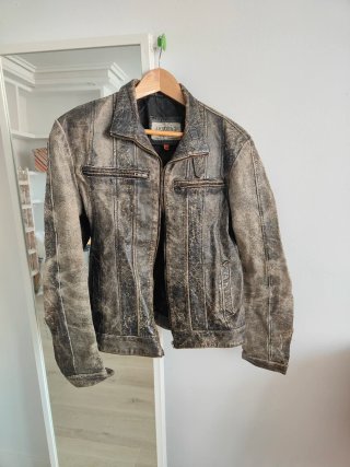 Chaqueta de cuero ARROPA 2 gris Talla M