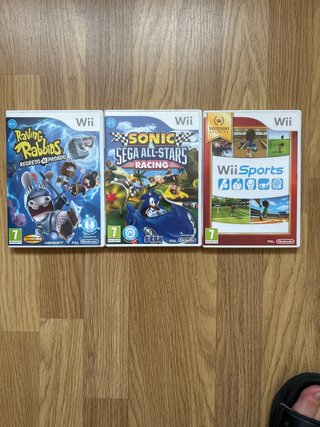 Juegos Wii: Raving Rabbids, Sonic, Wii Sports