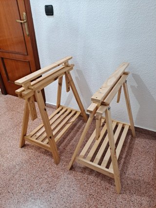 Caballetes de madera regulables en altura