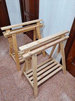Caballetes de madera regulables en altura