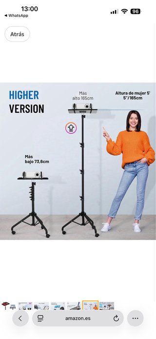 Mesita Soporte Proyector/Portátil Negra