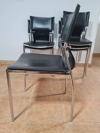 6 Sillas Cocina/Comedor Negras