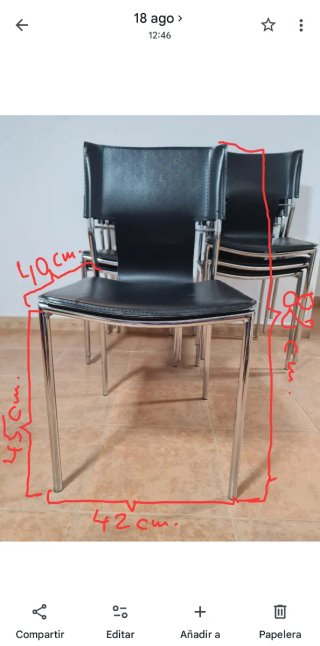 6 Sillas Cocina/Comedor Negras
