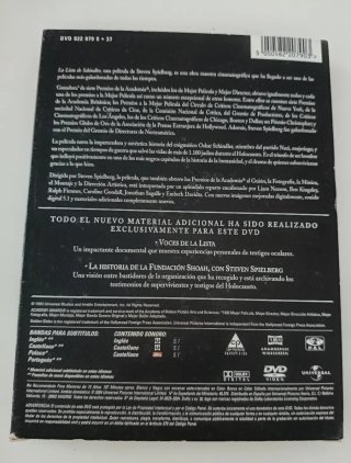 DVD La Lista de Schindler