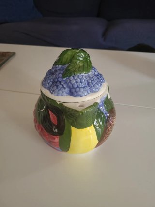 Recipiente Cerámica Policromada con frutas