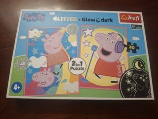Puzzle Peppa Pig 2 en 1 Glitter Glow Dark