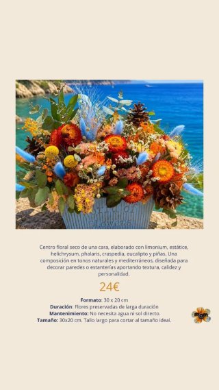 Centro floral seco decorativo