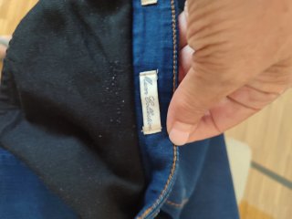 Pantalón tejano premamá azul, talla M