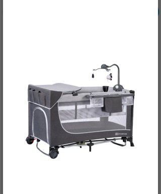 Cuna de viaje kinderkraft gris