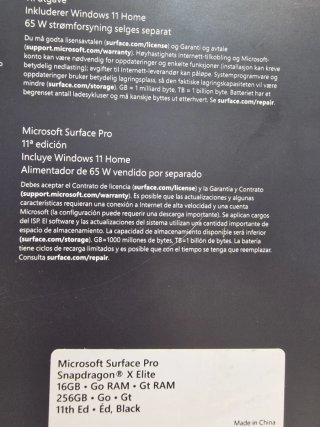 Microsoft Surface Pro 11th Gen  Snapdragon X Elite