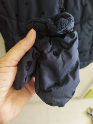 Abrigo niña 4-5 años azul con topos