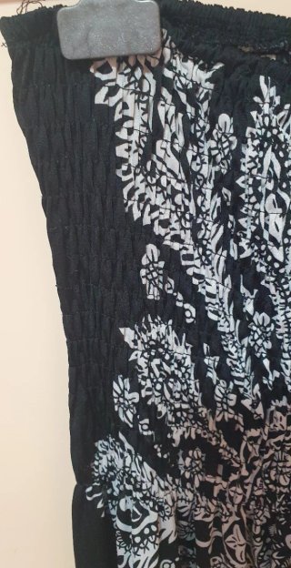 Vestido palabra de honor negro y blanco Talla L