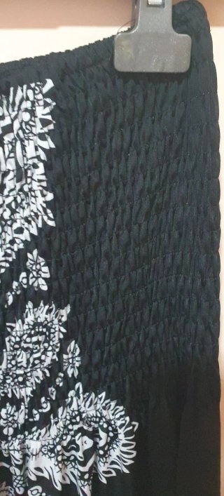 Vestido palabra de honor negro y blanco Talla L