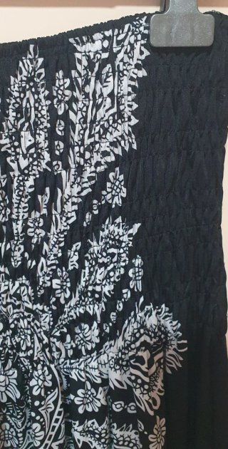 Vestido palabra de honor negro y blanco Talla L