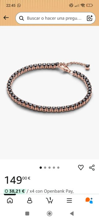 Pulsera Pandora Oro Rosa y Negro