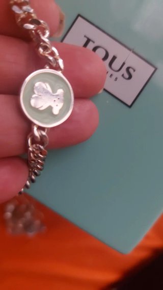 Pulsera Tous Plata Oso Verde